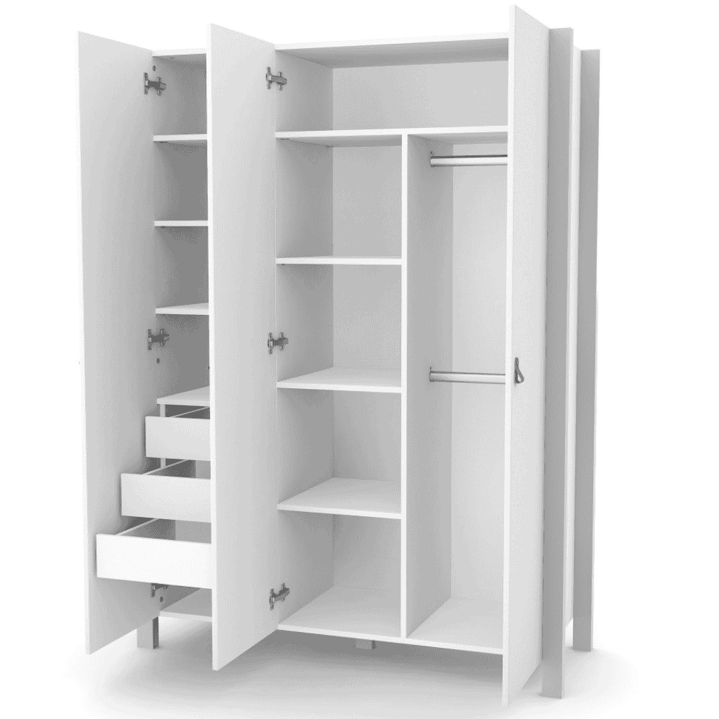 Dětska šatní skřín Zukko 1310 Gekko Kids, Bílá / Šedá